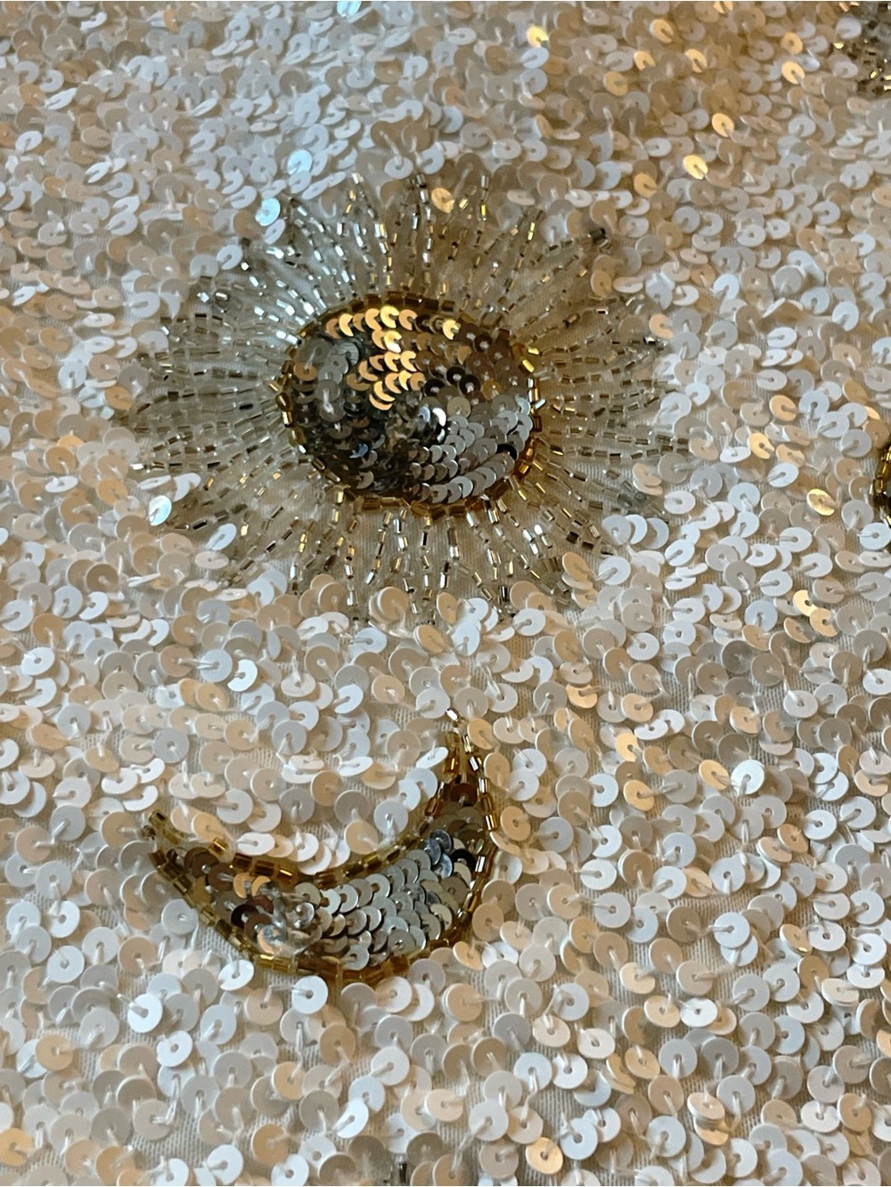 Show Me Your MuMu White Sequin Mini Skirt with Silver Embellishments - Picture 8 of 10
